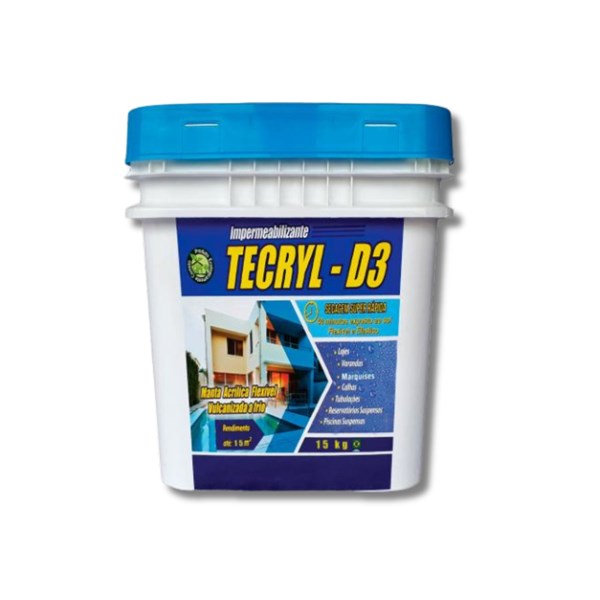 TECRYL-D3 IMPERMEABILIZANTE LIQUIDO EMBORRACHADO BRANCO 15KG TECRYL