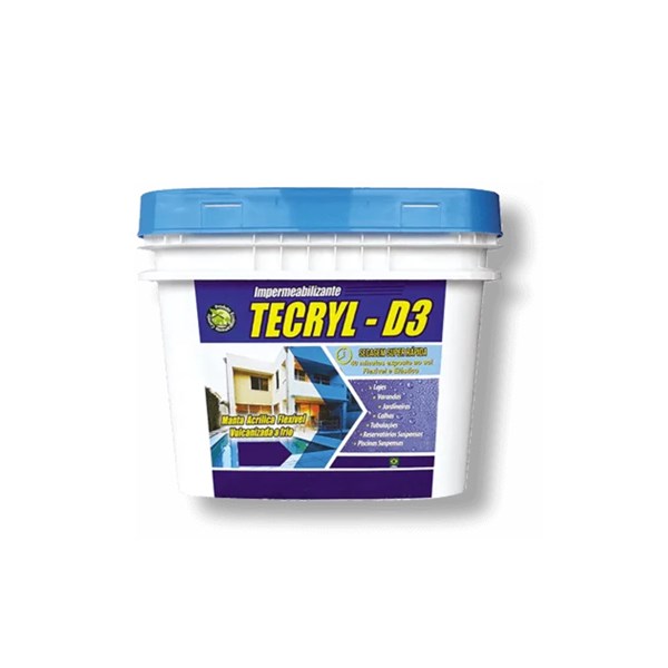 TECRYL-D3 IMPERMEABILIZANTE LIQUIDO EMBORRACHADO BRANCO 15KG TECRYL