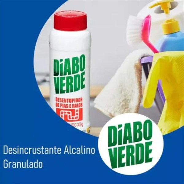 DIABO VERDE DESENTUPIDOR PIA E RALOS 300GR GRANULADO