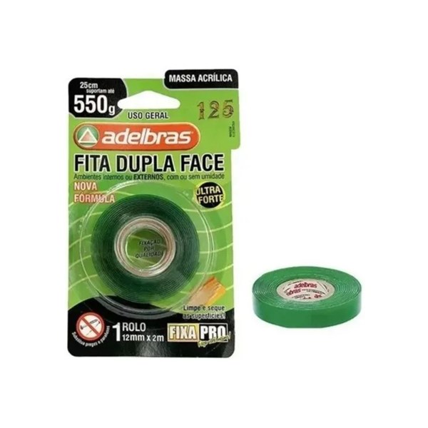 FITA DUPLA FACE 12x2m M.ACRILICA          ADELBRAS