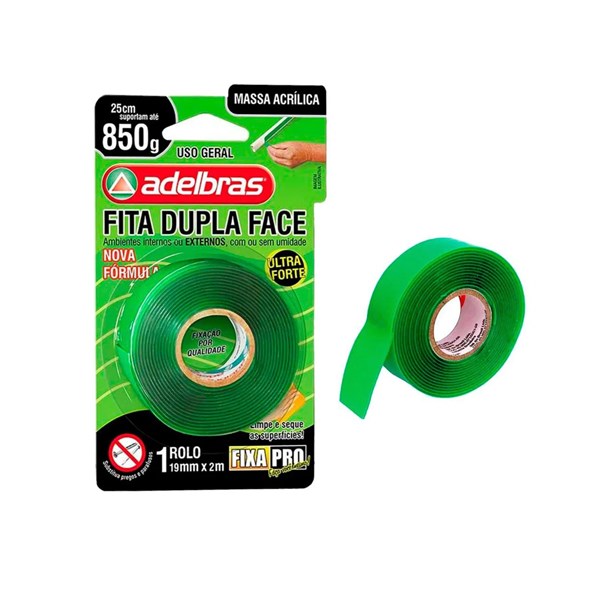 FITA DUPLA FACE 19x2m M.ACRILICA          ADELBRAS