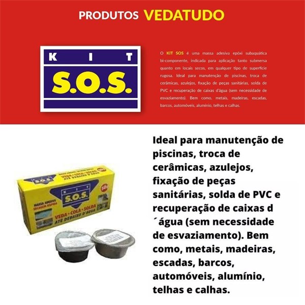 KIT SOS 50GR SECAGEM RAPIDA VEDATUDO