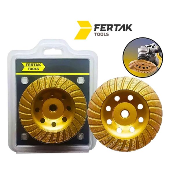 REBOLO DIAMANTADO CONCRETO ESMERILHADEIRA TURBO M14x115MM FERTAK
