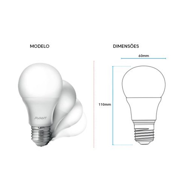 LAMPADA LED 12W LUZ BRANCA 6500K