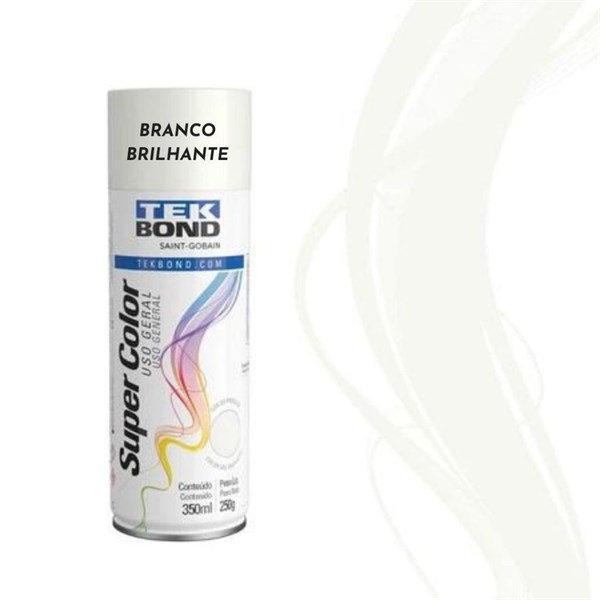 TINTA SPRAY USO GERAL 350ML TEKBOND BRANCO BRILHANTE