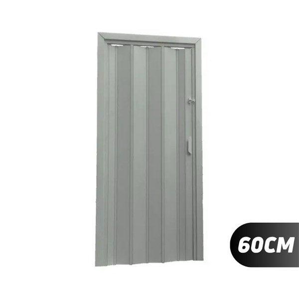 PORTA SANFONADA PVC 60CM X 2,10 CINZA