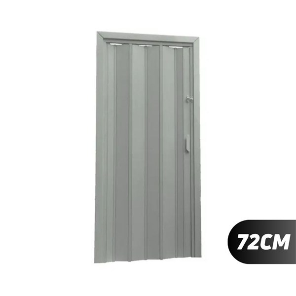 PORTA SANFONADA PVC 72CM X 2,10 CINZA