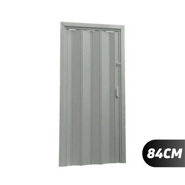 PORTA SANFONADA PVC 84CM X 2,10 CINZA