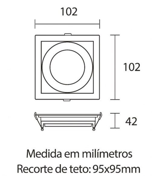 BLUMENAU - SPOT CLEAN EMB - MR16 - FUNDO RECUADO - GU-10  - BR