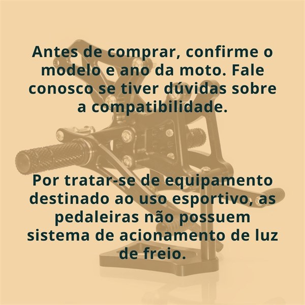 Sistema Pedaleiras reguláveis mod. SBK - CBR 600 RR [03-06]