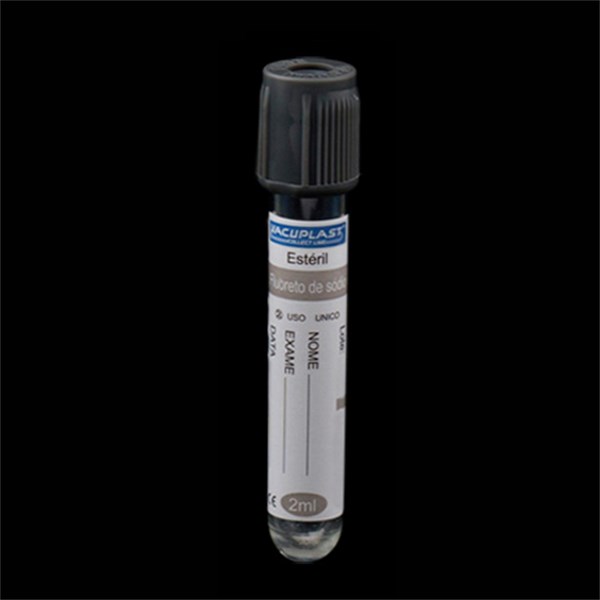 GD040SPNR - TUBO PARA COLETA DE SANGUE A VACUO COM REAGENTE FLUORETO 13X75MM 4ML RACK/100 TAMPA CINZA