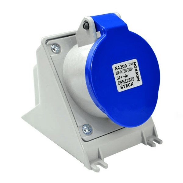 Tomada Industrial Não Metálica Sobrepor Fêmea Bipolar + Terra 16A 220/240V Azul S3006 Steck