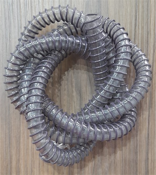 MANGUEIRA PLASTICA HELIX TRANSPARENTE ROSA