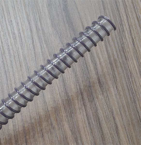 MANGUEIRA PLASTICA HELIX TRANSPARENTE ROSA