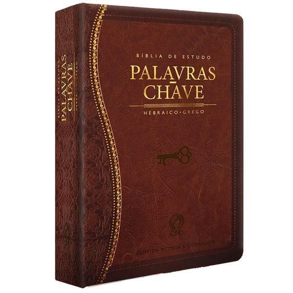 Biblia de Estudo Palavras Chave Capa Luxo Marrom