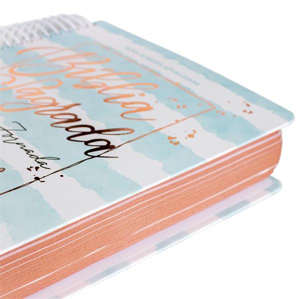 Biblia Espaço Anotações Espiral Aquarela Azul