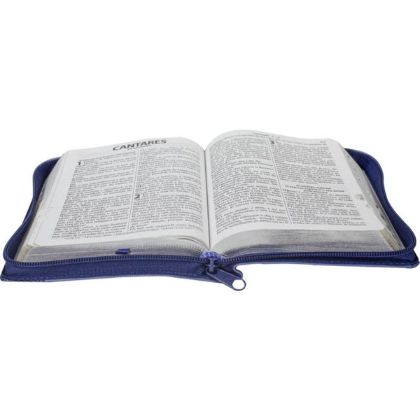 Biblia Letra Grande Pequena Indice e Ziper Azul ARC
