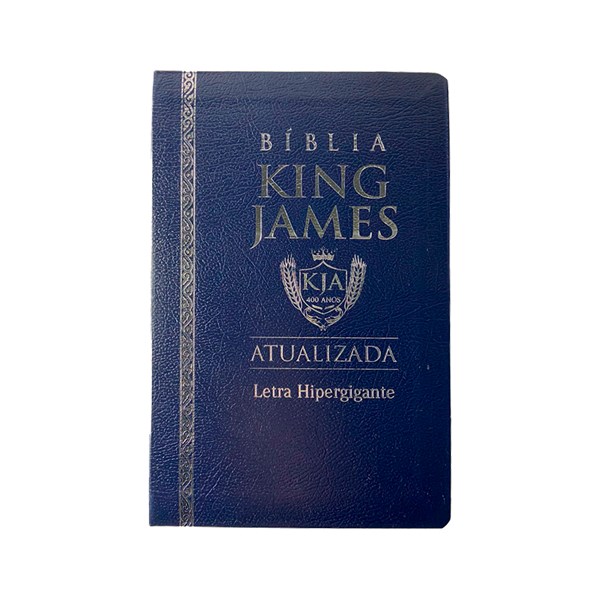 Biblia King James Atualizada Letra Hiper Gigante Coverbook Azul