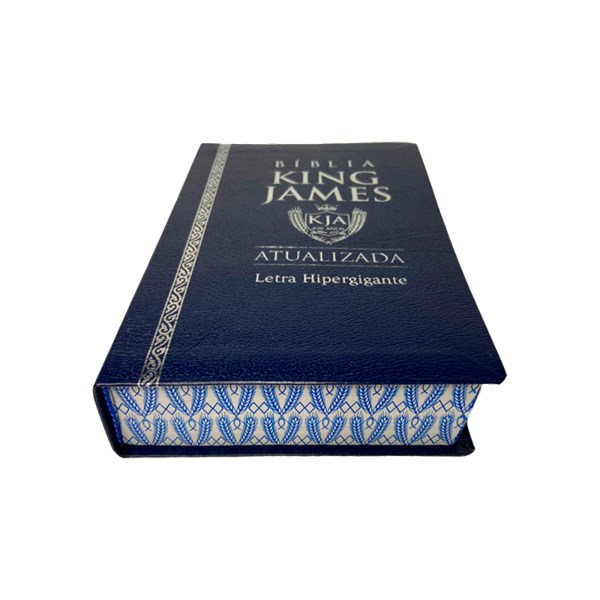 Biblia King James Atualizada Letra Hiper Gigante Coverbook Azul