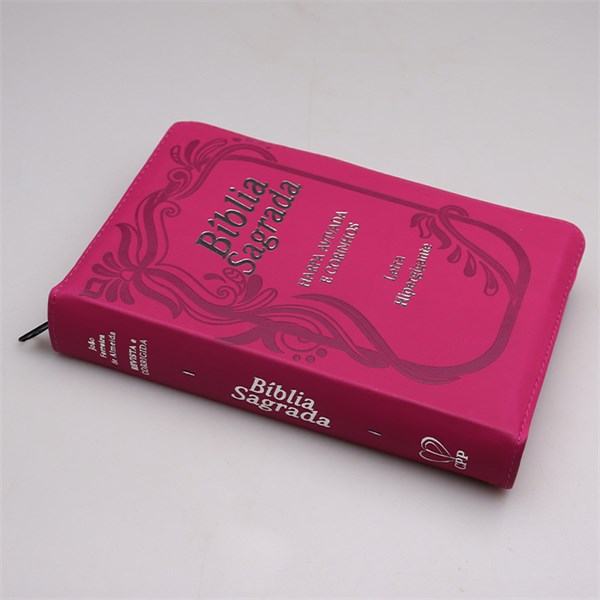 Biblia Letra Hiper Gigante Harpa e Corinhos Ziper Indice Pink