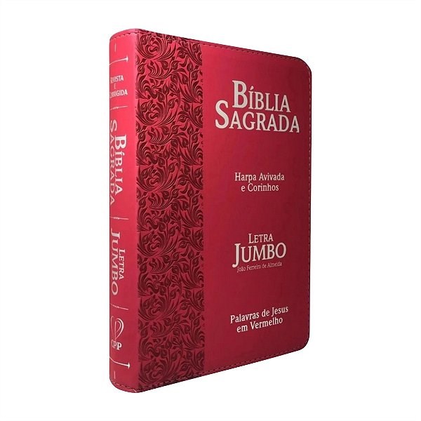 Biblia Letra Jumbo Ziper Harpa e Corinhos Ramos Pink