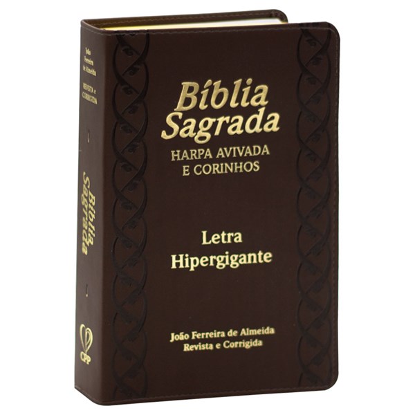 Biblia Letra Hiper Gigante Com Harpa e Corinhos Marrom