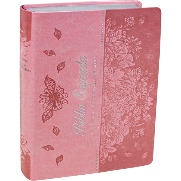 Biblia Sagrada Feminina Letra Gigante Com Indice Luxo Rosa