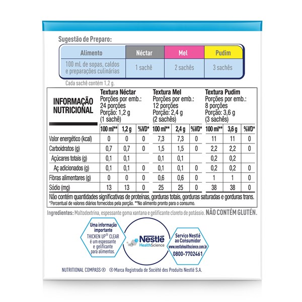 Thicken Up® Clear Sem Sabor Sachê 24x1,2g