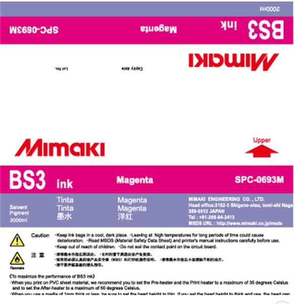 TINTA SOLVENTE MIMAKI SPC-0693M BS3 BAG 2L MAGENTA