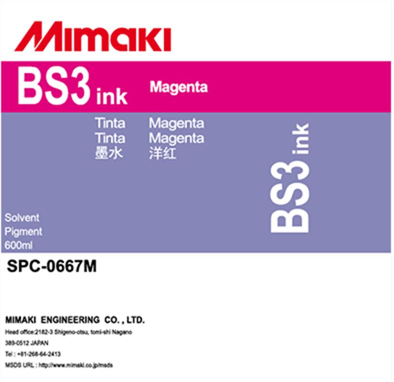 TINTA SOLVENTE MIMAKI SPC-0667M BS3 BAG 600ML MAGENTA