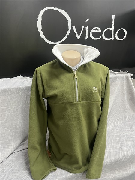 Casaco de Soft - Verde Queimado - Gola Branca