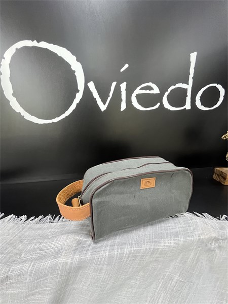Necessaire de Viagem - Cinza com Couro