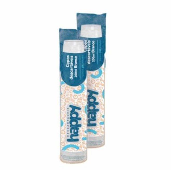 COPO DESCARTAVEL 300ML TRANSPARENTE CHOPP PCT 100UND HAPPY