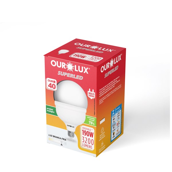 LAMPADA OUROLUX LED BIVOLT ALTA POTENCIA 40W 6500K
