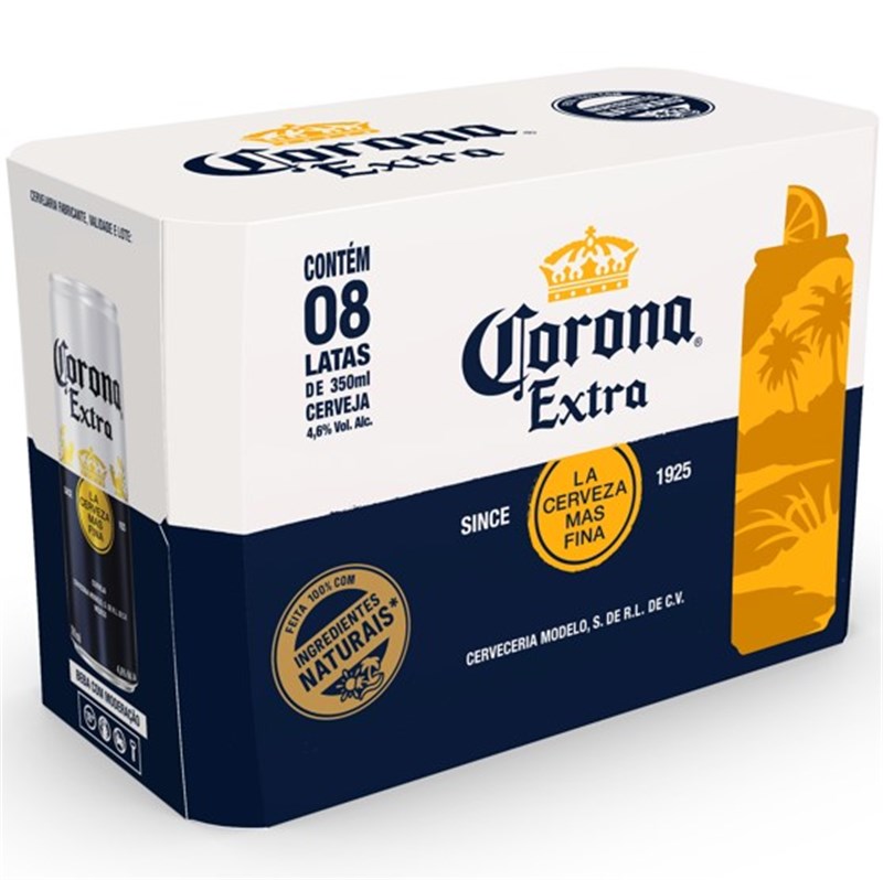 CERV CORONA LATA 350 ML C/ 8 UNID