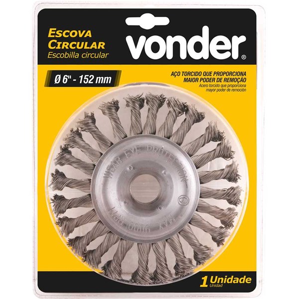 ESCOVA CIRCULAR TRANÇADA 6 X 1/2 X 7/8 VONDER