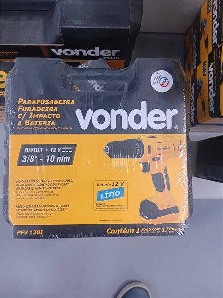 PARAFUSADEIRA/FURADEIRA BAT 12V PFV120I C/IMPACTO VONDER