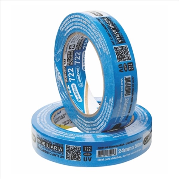 FITA CREPE 18 X 50 AZUL 722 - IMOBIL ADELBRAS
