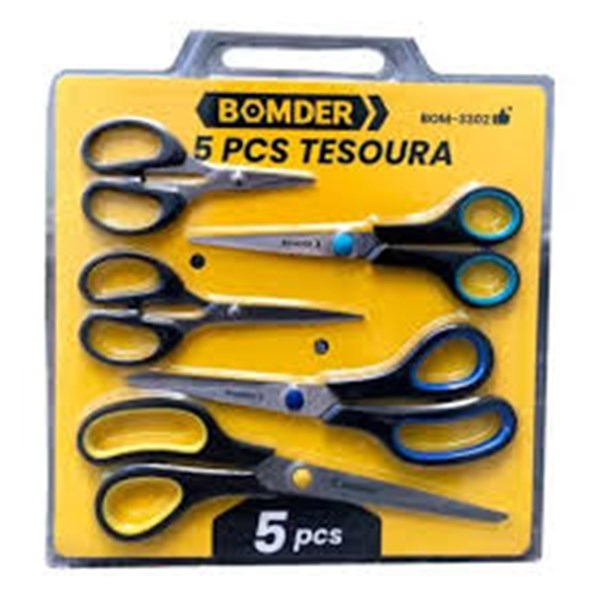 KIT TESOURAS 5 PEÇAS BOM3302 BOMVINK