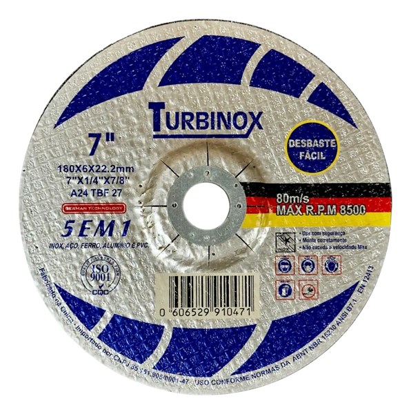 DISCO DESBASTE 7 X 1/4 X 7/8 TURBINOX