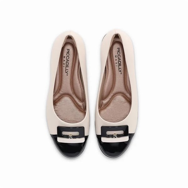 SAPATO PICCADILLY 117116-7 OFF WHITE/PRETO