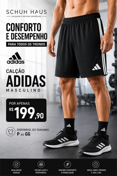 CALÇAO ADIDAS TIRO ESSENTIALS JD0430 PRETO/BRANCO