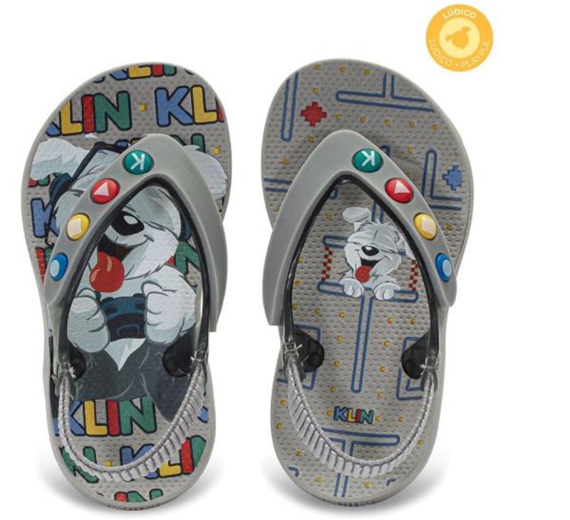 CHINELO KLIN ACQUA PRINT 442.146 BEBE CINZA