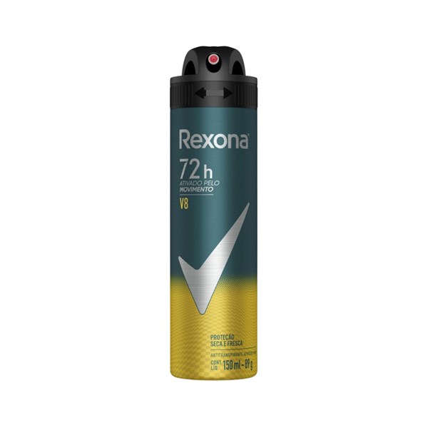 Desodorante Antitranspirante Aerosol Masculino Rexona V8 72 horas 150ml