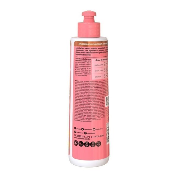 ATIVADOR DE CACHOS SALON LINE KIDS HIDRATACAO 300ML