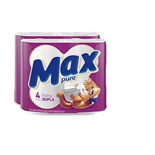 PAPEL HIGIENICO MAX PURE FOLHA DUPLA C/4 UND 30mX10cm