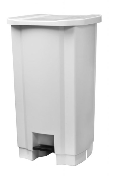 LIXEIRA BRANCA 50L PEDAL PRETO TONK - REF.:889125