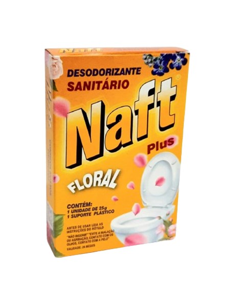 PEDRA SANITARIA FLORAL NAFT PLUS C/SUPORTE 25GR