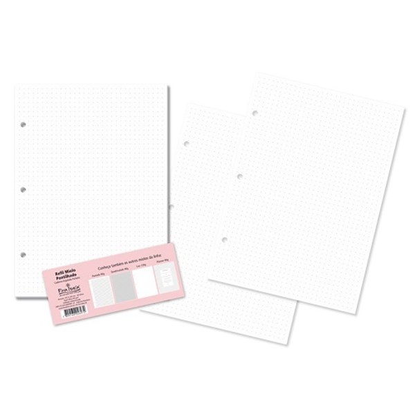 Refil Pontilhado Caderno Argolado - 50 fls,