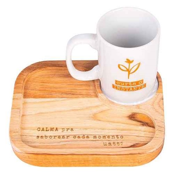 Caneca 150ml Com Base de Madeira - Naturals